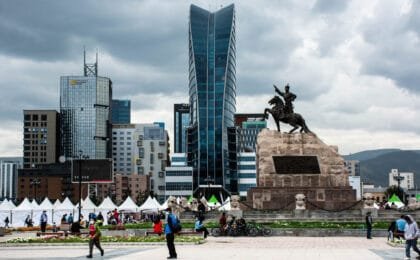 Photo of the main square in Ulaanbaatar. Things to do in Ulaanbaatar.